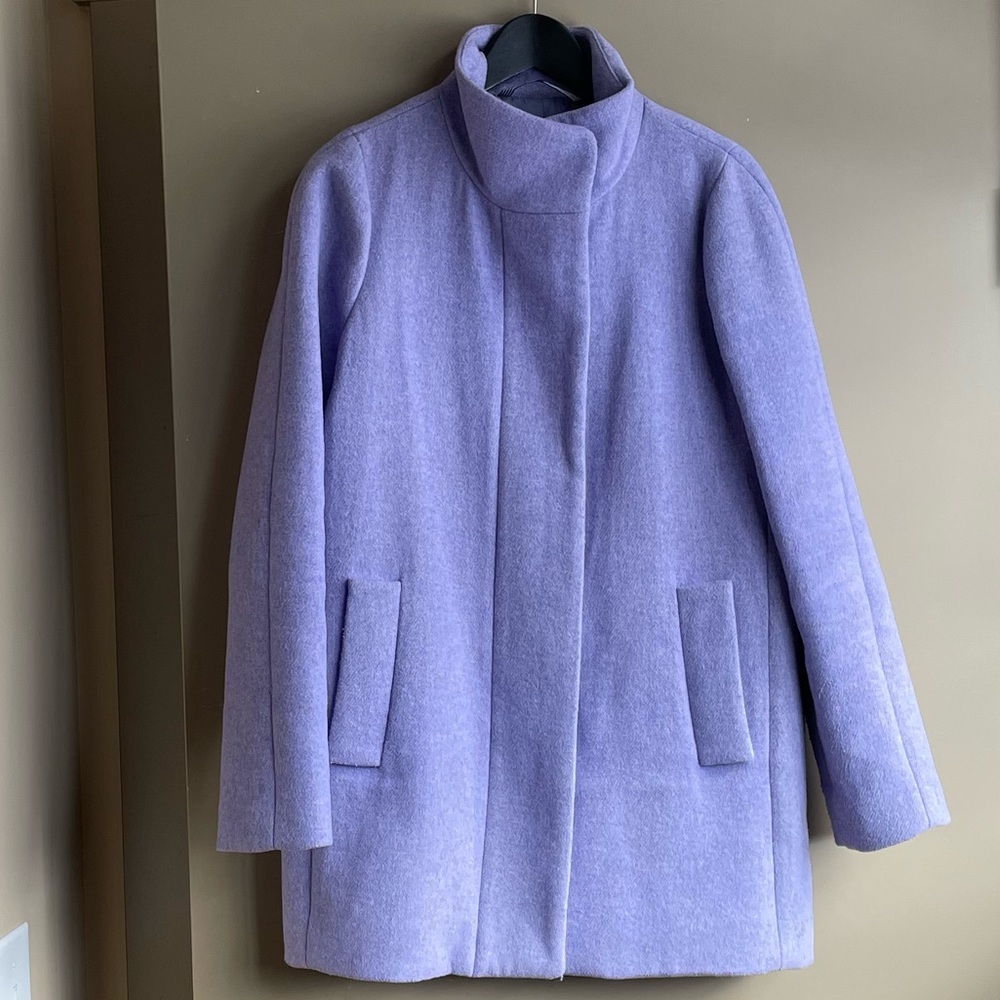 J. Crew Factory Cocoon Hyacinth Lilac Coat: Size 6 - Picture 3 of 7